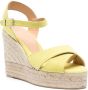Castañer 110 mm Blaudell espadrilles met sleehak Groen - Thumbnail 2