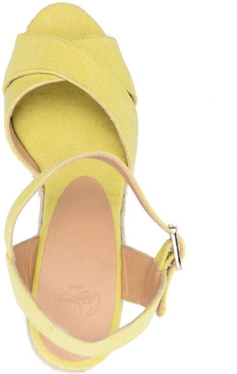 Castañer 110 mm Blaudell espadrilles met sleehak Groen