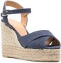 Castañer 110 mm Blaudell espadrilles met sleehak Blauw - Thumbnail 2