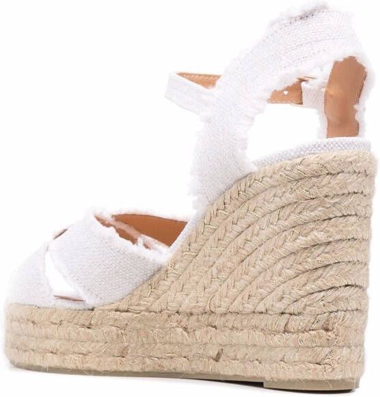 Castañer 110 mm Bromelia espadrilles met sleehak Wit
