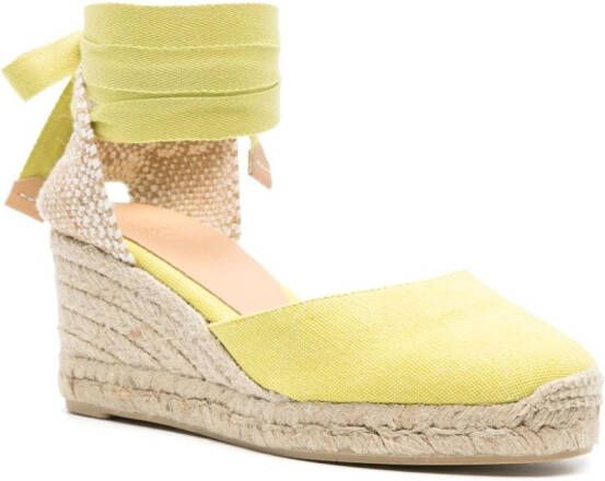 Castañer Carina espadrilles met sleehak Groen