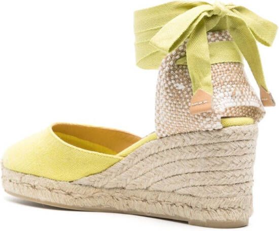 Castañer Carina espadrilles met sleehak Groen