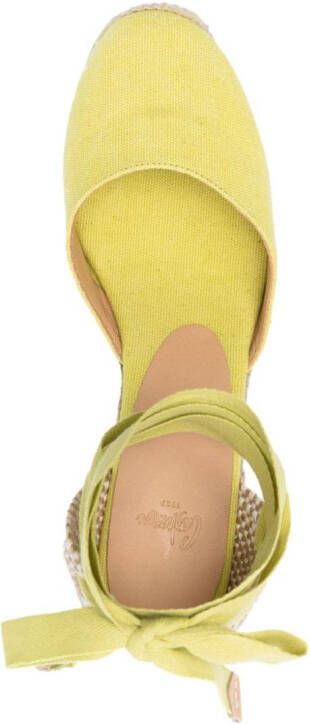 Castañer Carina espadrilles met sleehak Groen