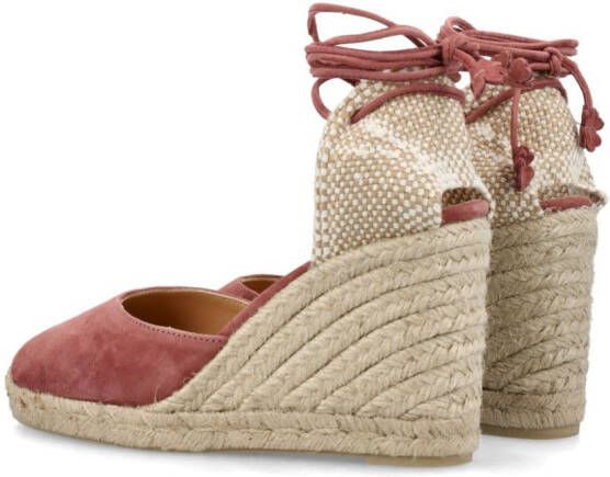 Castañer Carina 80 mm suède espadrilles Rood