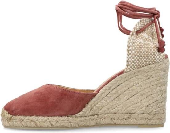 Castañer Carina 80 mm suède espadrilles Rood