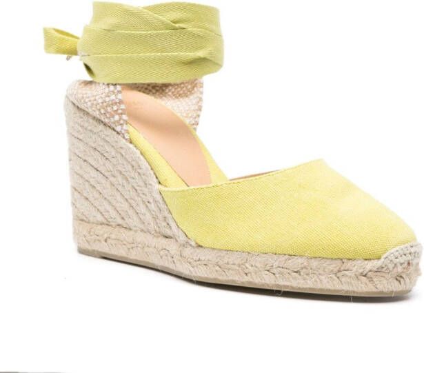 Castañer Carina espadrilles met sleehak Groen