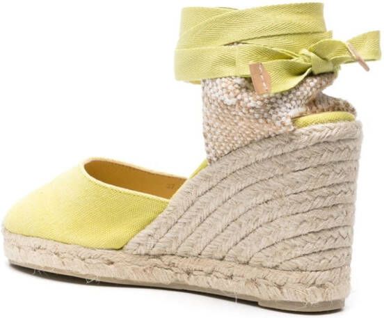 Castañer Carina espadrilles met sleehak Groen