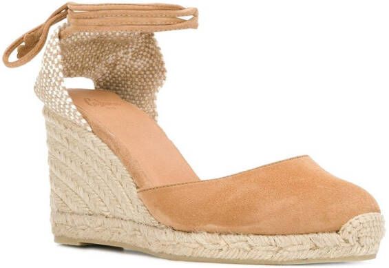 Castañer Carina espadrilles met sleehak Beige