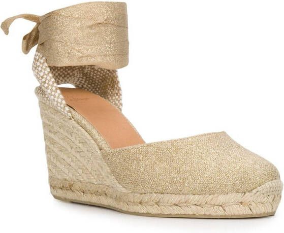 Castañer Carina espadrilles met sleehak Beige