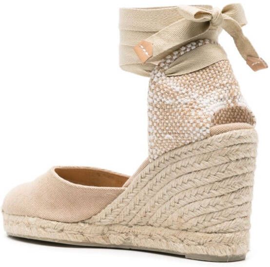 Castañer Carina espadrilles met sleehak Beige