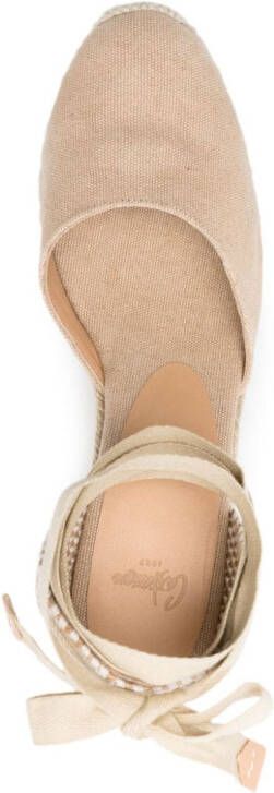 Castañer Carina espadrilles met sleehak Beige