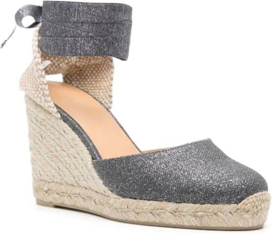 Castañer Carina espadrilles met sleehak Grijs