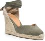 Castañer Carina espadrilles met sleehak Groen - Thumbnail 2