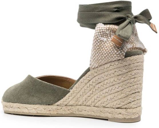 Castañer Carina espadrilles met sleehak Groen