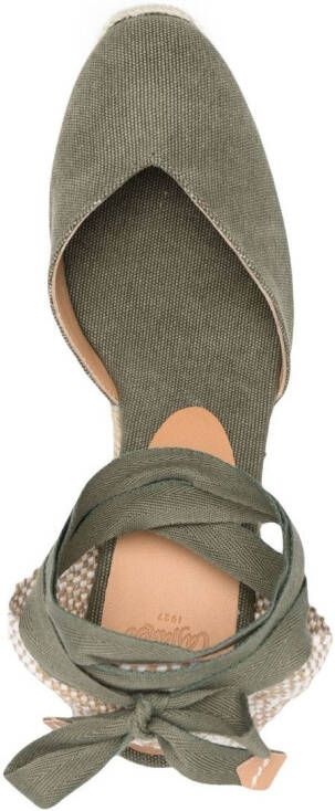 Castañer Carina espadrilles met sleehak Groen