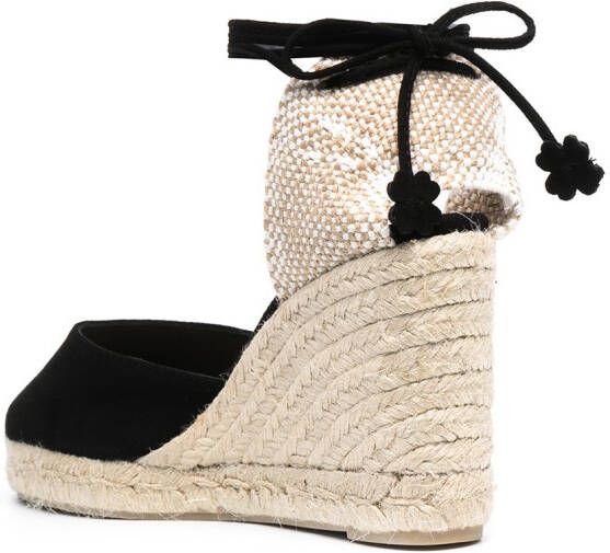 Castañer 95 mm Carina suède espadrilles Zwart