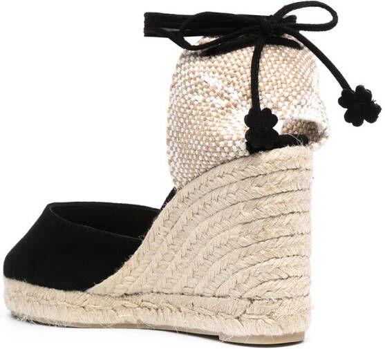 Castañer Carina espadrilles met sleehak Zwart