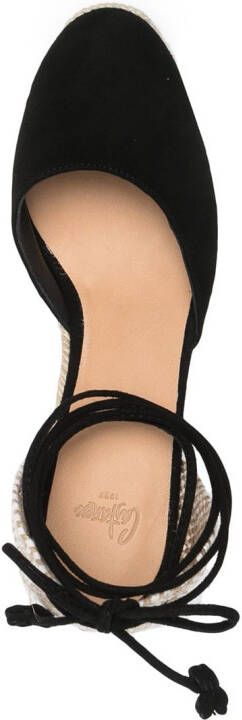 Castañer 95 mm Carina suède espadrilles Zwart