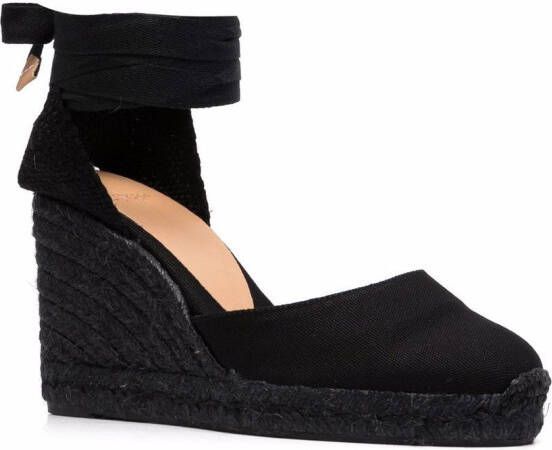 Castañer Carina espadrilles met sleehak Zwart