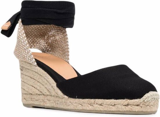 Castañer Carina espadrilles met sleehak Zwart