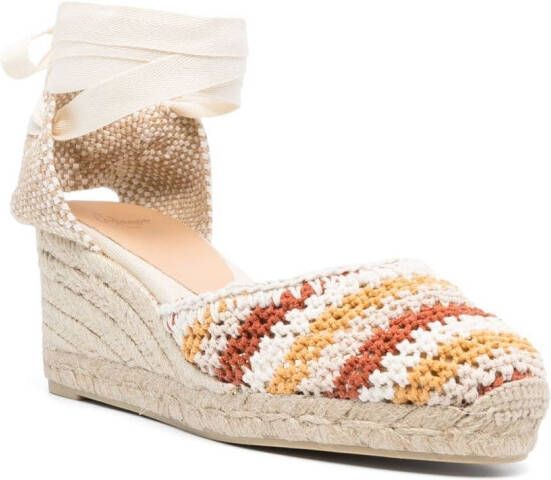 Castañer Carina sandalen met sleehak Beige