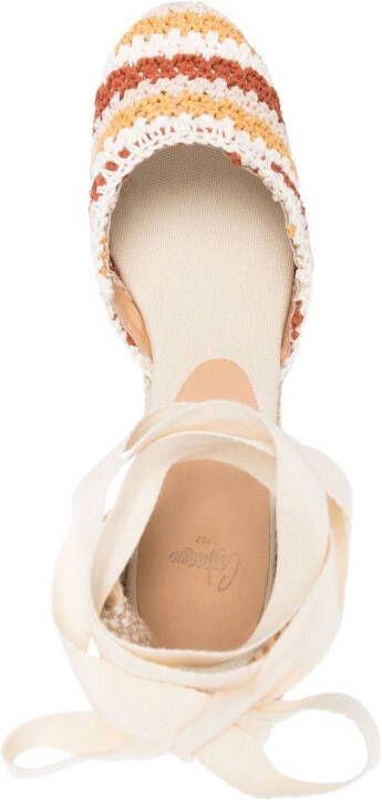 Castañer Carina sandalen met sleehak Beige