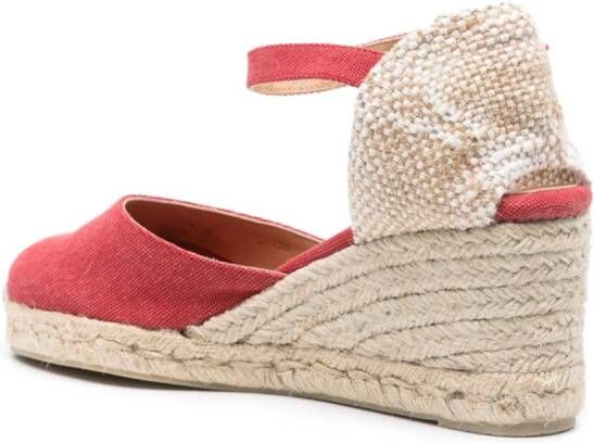 Castañer Carol espadrilles met sleehak Rood