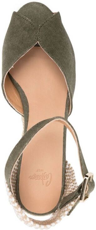 Castañer Carol espadrilles met sleehak Groen