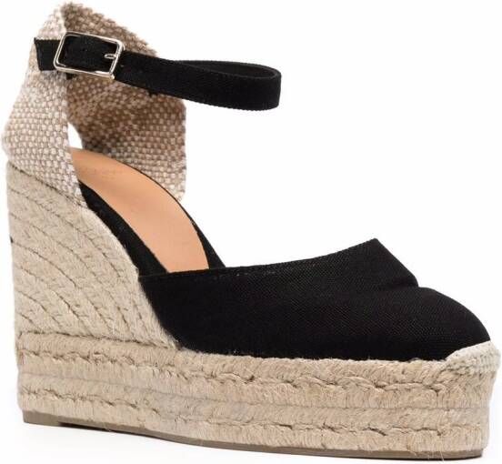 Castañer Carol espadrilles met sleehak Zwart