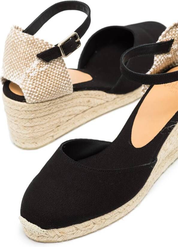 Castañer Carol espadrilles met sleehak Zwart