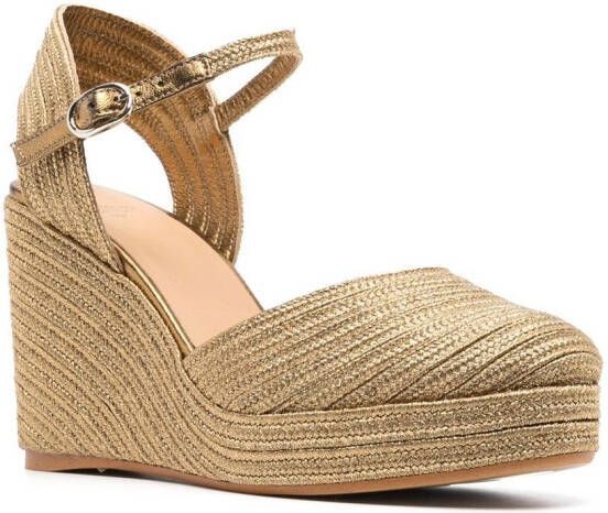 Castañer Carolyn espadrilles met sleehak Goud