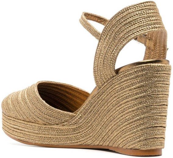 Castañer Carolyn espadrilles met sleehak Goud