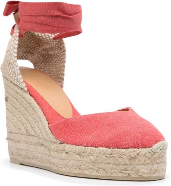 Castañer Chiara espadrilles met sleehak Roze