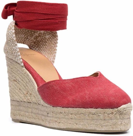 Castañer Chiara espadrilles met sleehak Rood