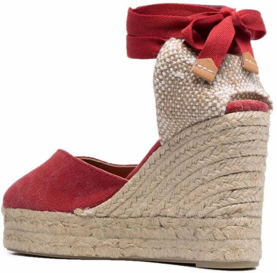 Castañer Chiara espadrilles met sleehak Rood