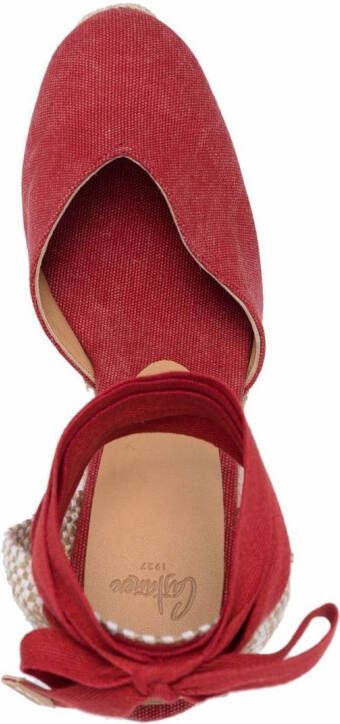 Castañer Chiara espadrilles met sleehak Rood