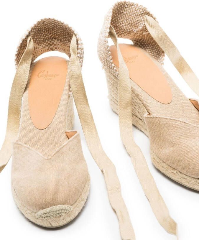 Castañer Chiara sandalen met sleehak Beige