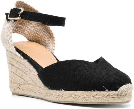 Castañer Chiarita espadrilles met sleehak Zwart