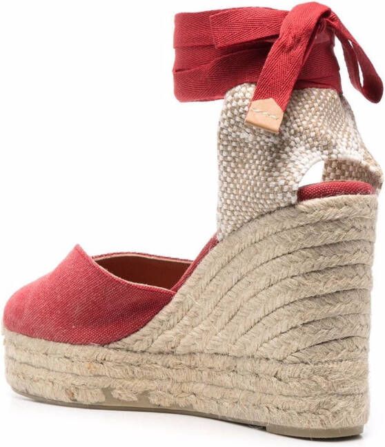 Castañer Espadrilles met plateauzool Rood