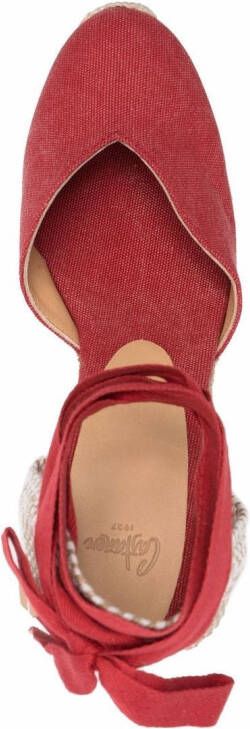 Castañer Espadrilles met plateauzool Rood