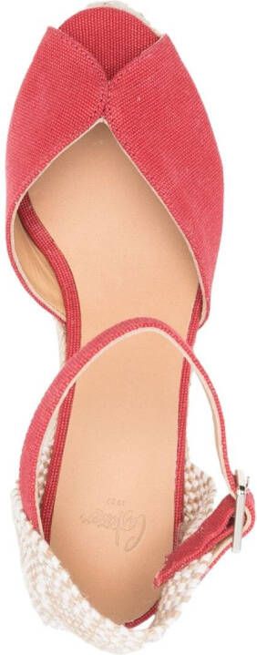 Castañer 110 mm Bianca espadrilles met sleehak Rood