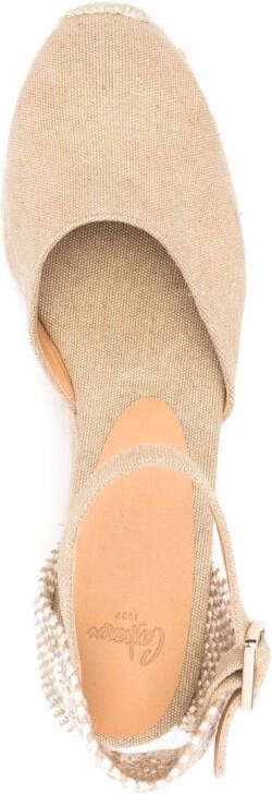 Castañer Espadrilles met sleehak Beige