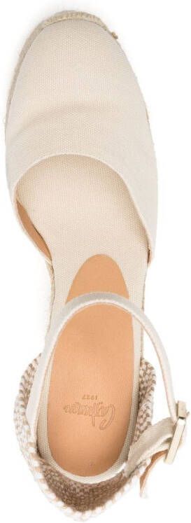 Castañer Espadrilles met sleehak Beige