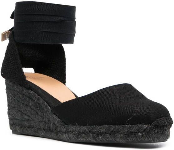 Castañer Espadrilles met sleehak Zwart