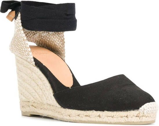 Castañer Espadrilles met sleehak Zwart