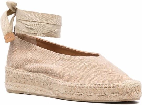 Castañer Espadrilles met veters Beige