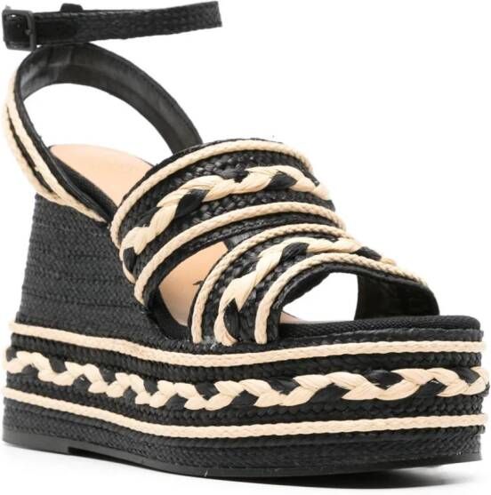 Castañer Fermina 198 145 mm espadrilles met sleehak Zwart