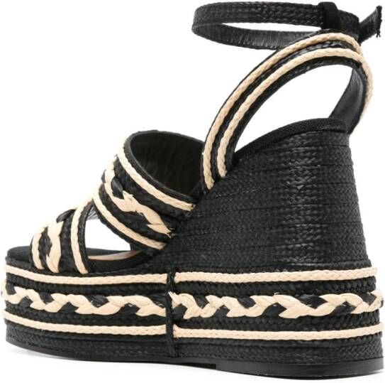 Castañer Fermina 198 145 mm espadrilles met sleehak Zwart