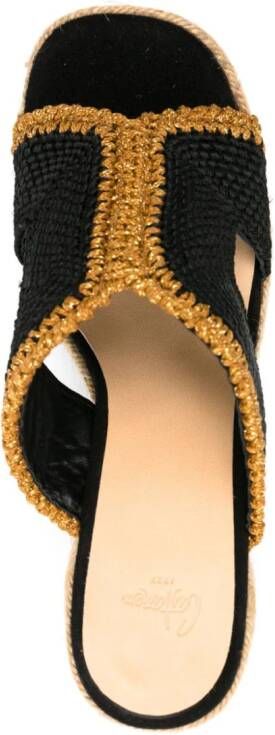 Castañer Ferny 130mm sandalen van lurex Zwart