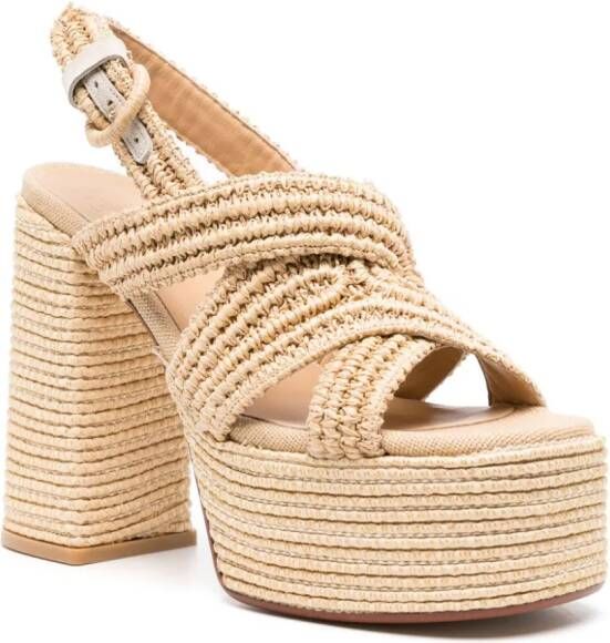 Castañer Fulvia gestreepte sandalen Beige